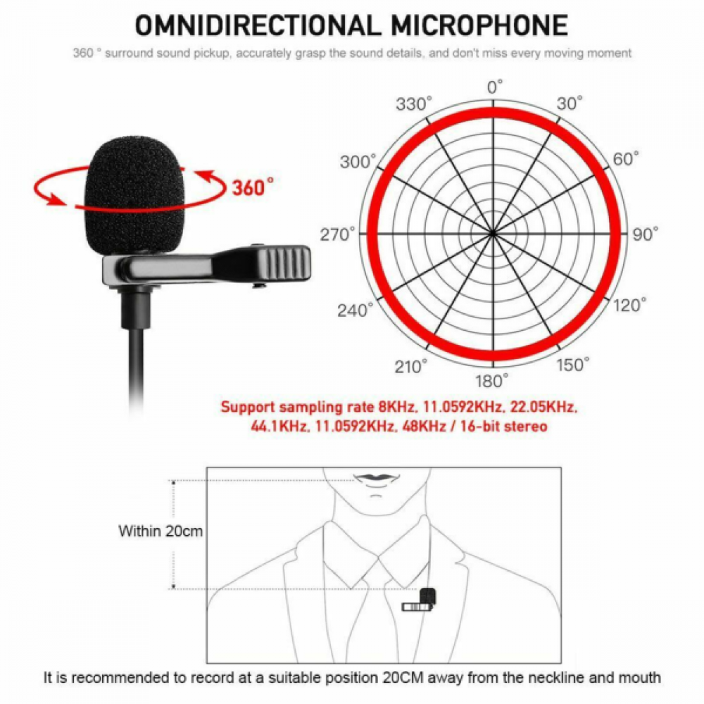 Lavalier MicroPhone USB JH-044