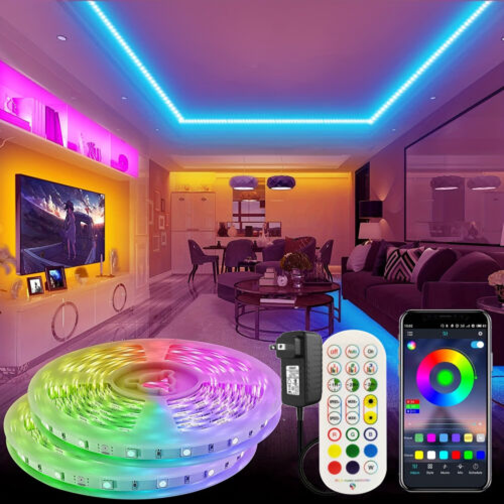 smart LED Strip Lights, RGB Strip Lights Sync to Music with 40 Key Remote Controller