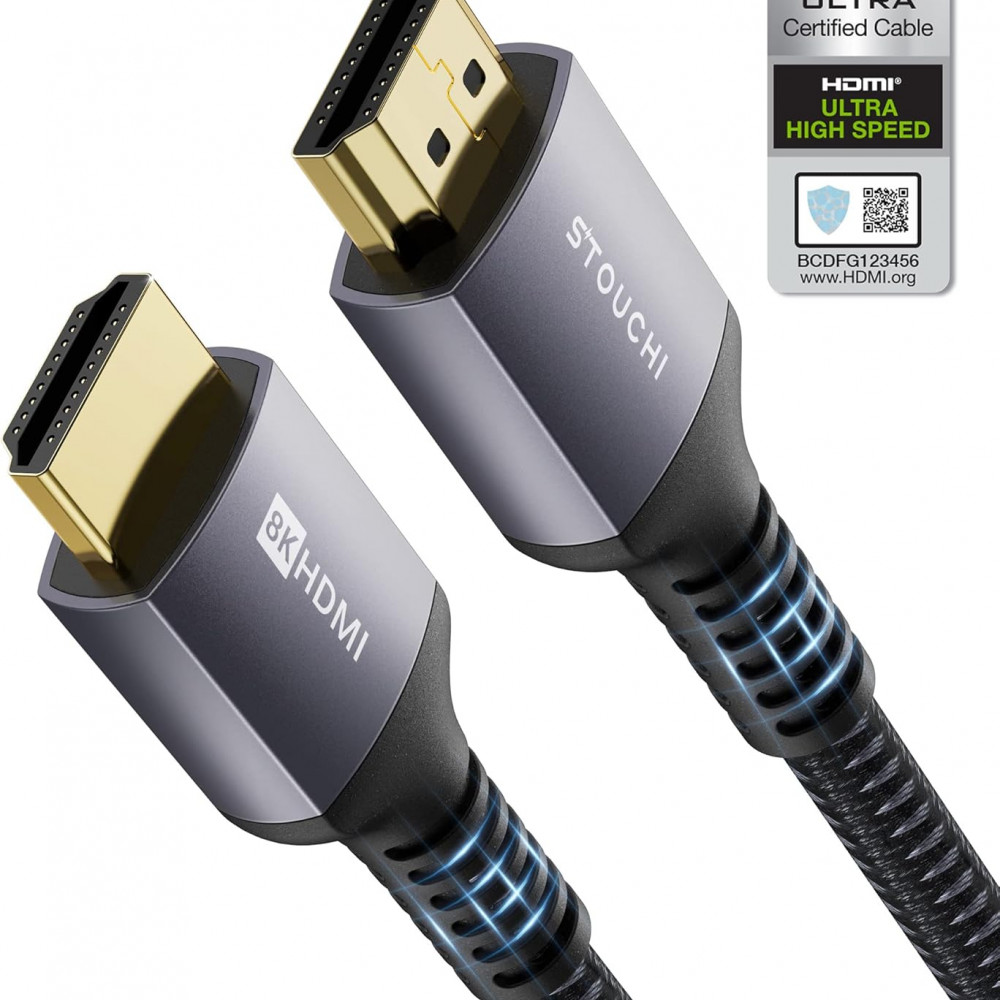 Stouchi HDMI 2.1 Sertifikalı Kablo 3m(10ft), 10K 8K Ultra HD 48 Gbp/s Yüksek Hız