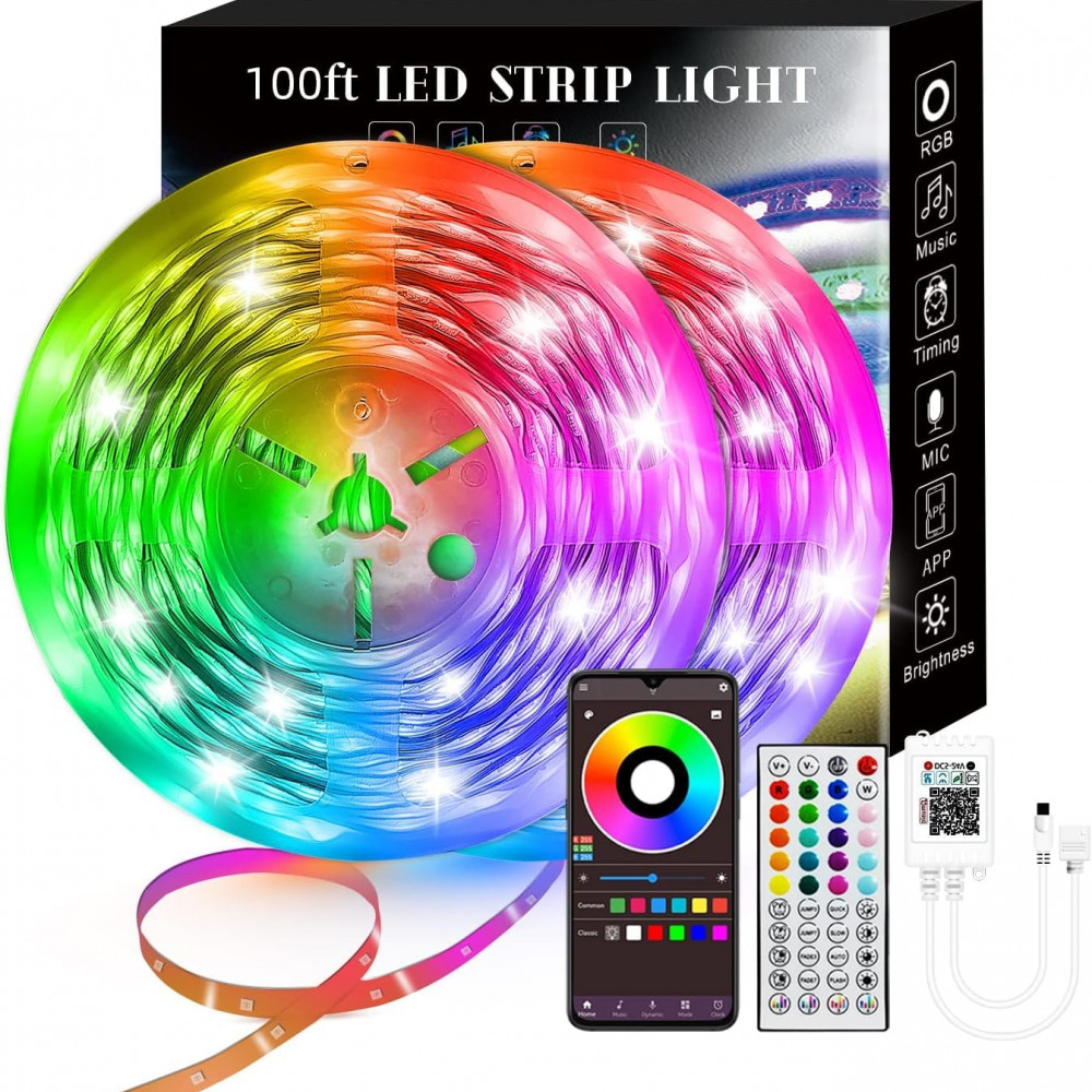 smart LED Strip Lights, RGB Strip Lights Sync to Music with 40 Key Remote Controller