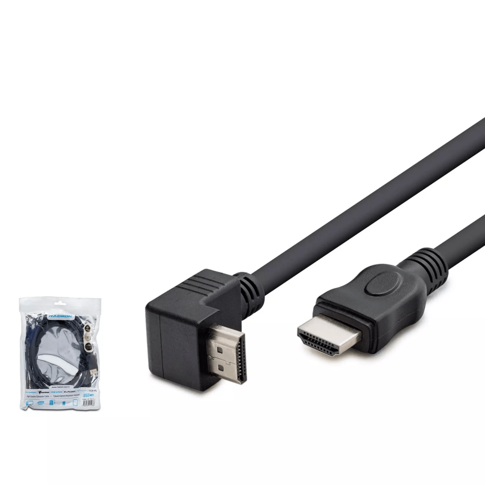 HADRON HDX2016 HDMI (E) - HDMI (E) KABLO PVC L TİPİ 1.5M SİYAH