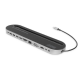 DIGITUS USB-C Docking Station - Tablet Holder - 12-Port - Dual Display HDMI + VGA - Gbit LAN - 2 Card Reader - PD 3.0